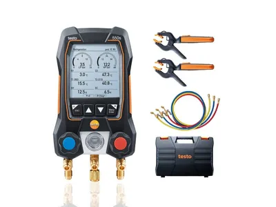 Testo 550s inteligentný digitálny servisný prístroj so sadou plniacich hadíc Bluetooth 2cestný servisný prístroj s kliešťovými teploměry